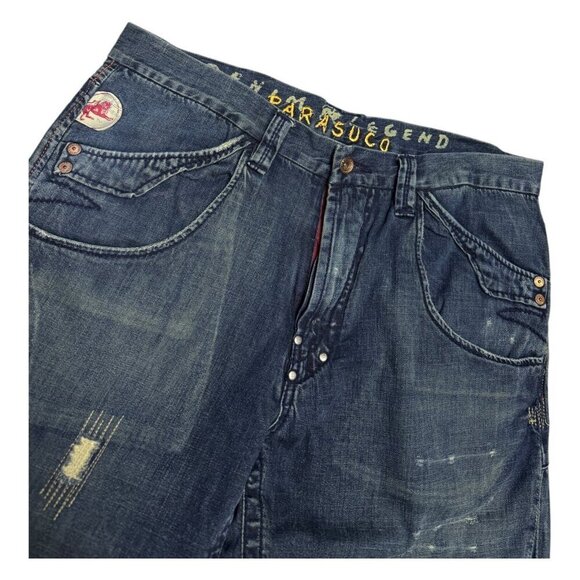 PARASUCO DENIM LEGEND Luxury Designer Distressed Denim Jeans Mens 36x32 - Picture 4 of 8